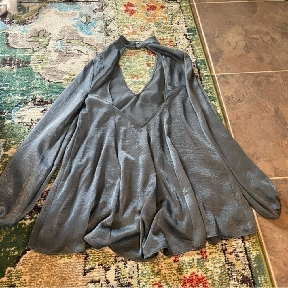Show Me Your Mumu dark gray peasant bohemian open back dress - Picture 6 of 9